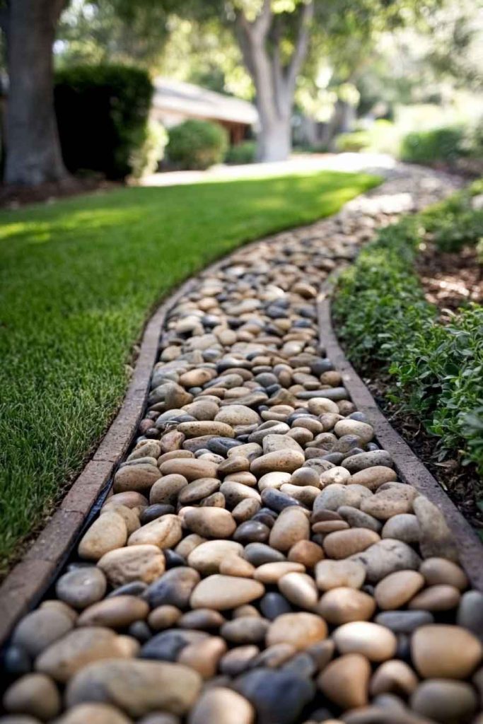 River Rock Mulch for Low-Maintenance Landscaping