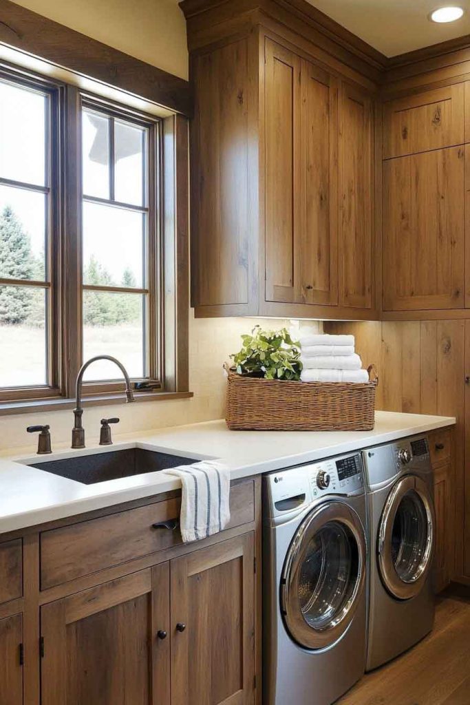 Wood Cabinets for Warmth