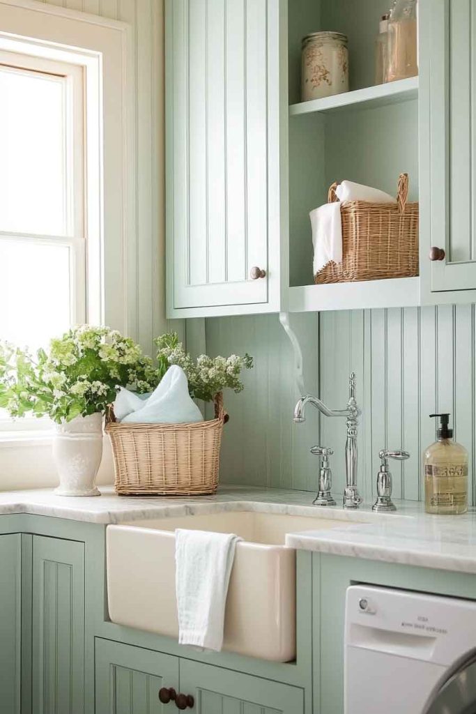 Farmhouse Cabinets with Beadboard