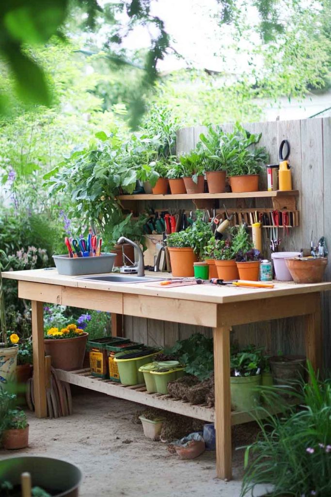 Potting Bench with Storage