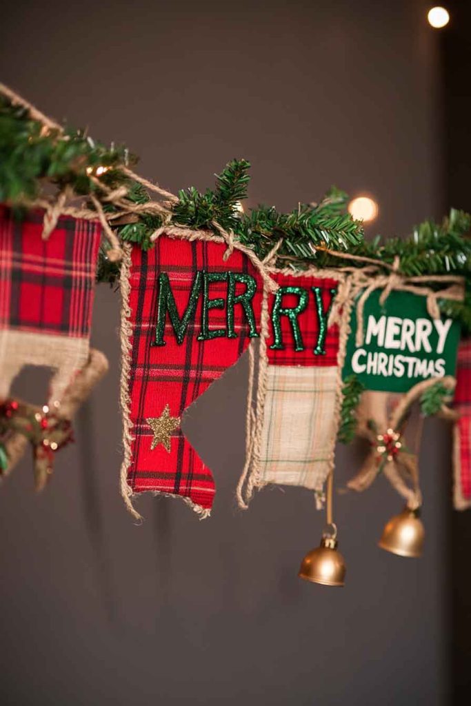 Traditional Red and Green Banner Display