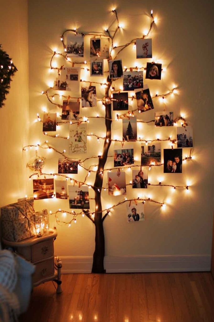 Festive Photo Display with Lights