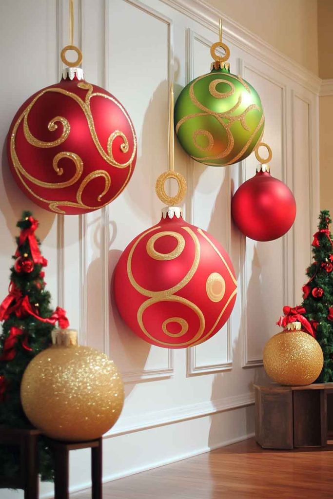 Oversized Christmas Ornament Wall Art