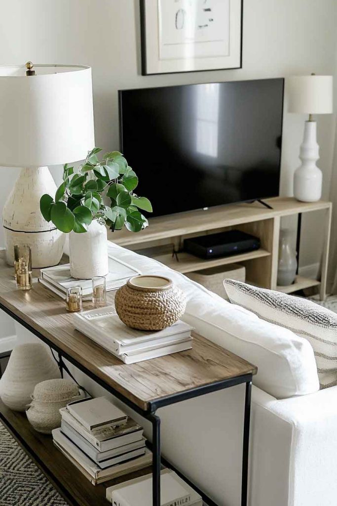 Use a Console Table Behind a Sofa