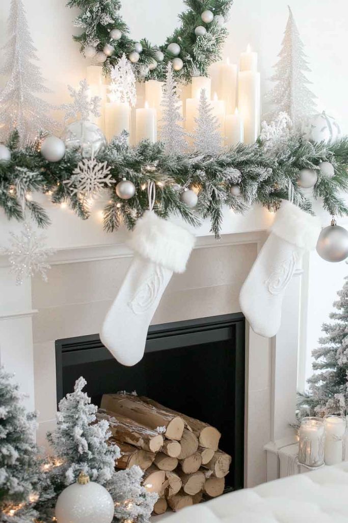 Winter Wonderland White Fireplace