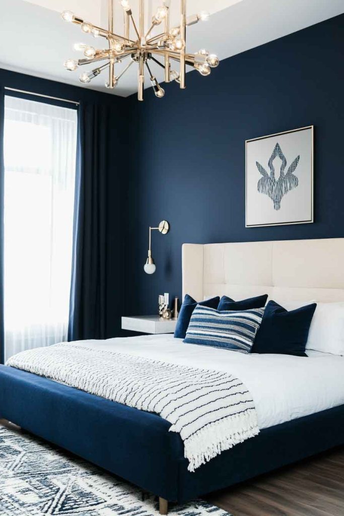 Modern Navy Blue Bedroom
