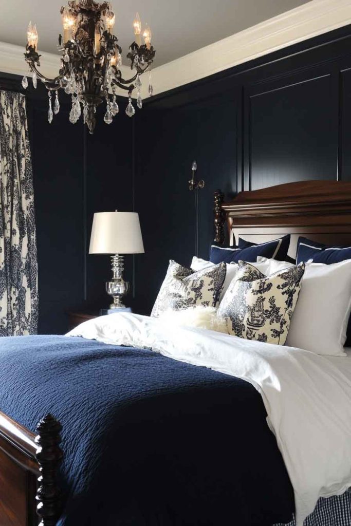 Traditional Navy Blue Bedroom
