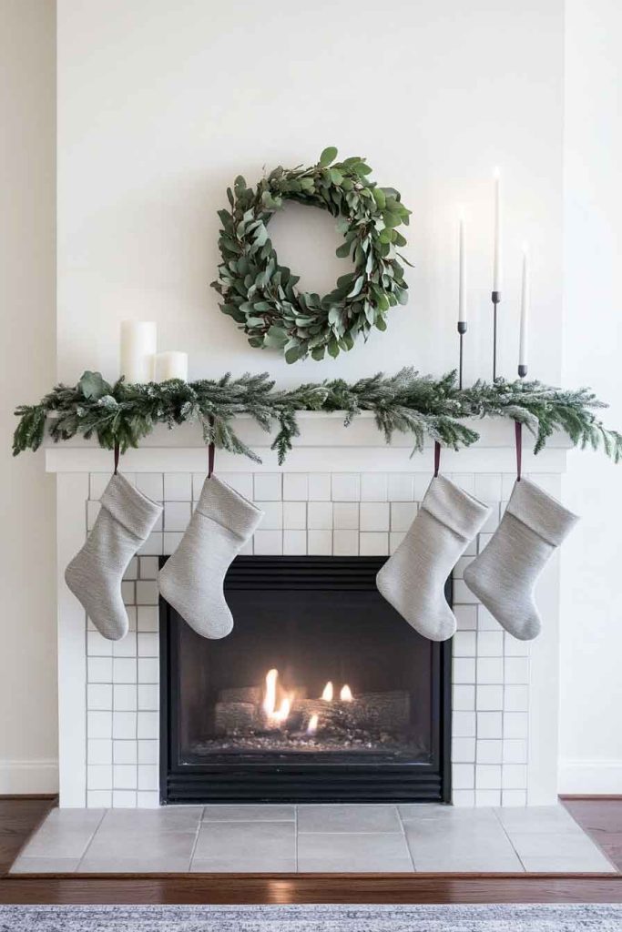 Modern Minimalist Christmas Fireplace