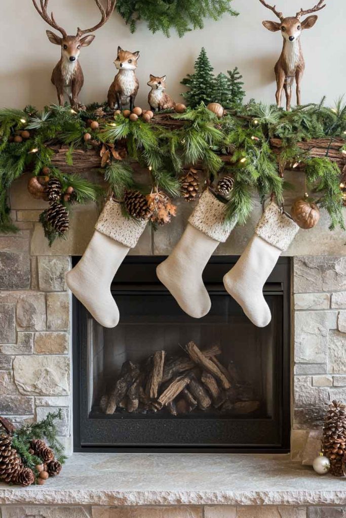 Woodland Creature Christmas Fireplace