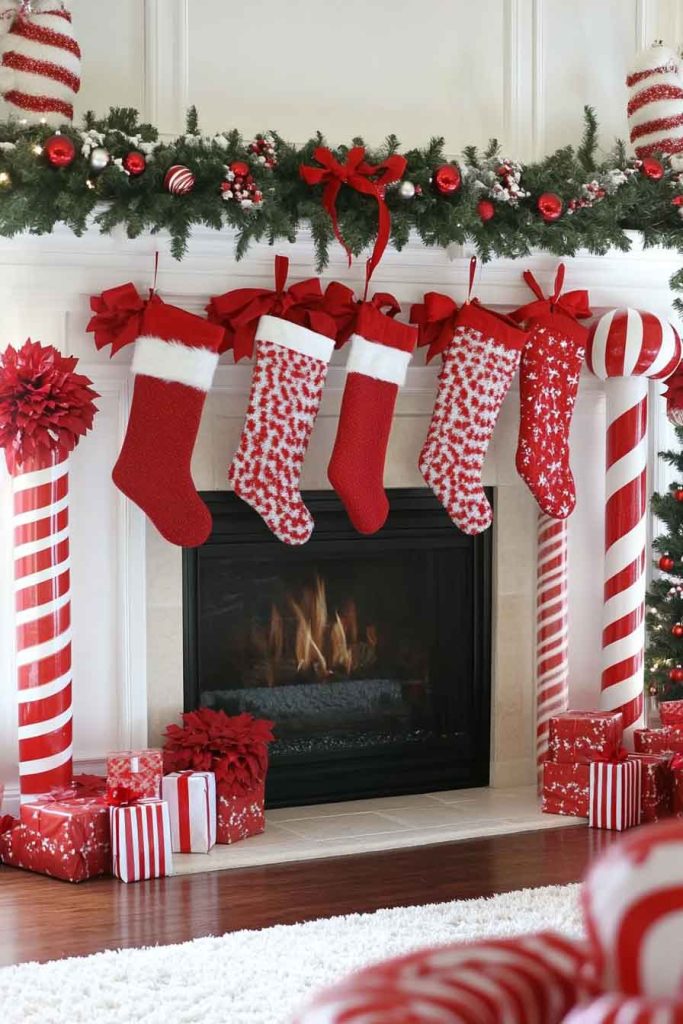 Candy Cane Christmas Fireplace