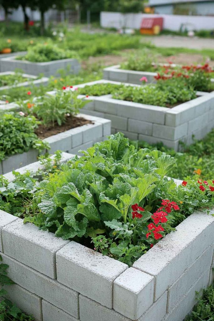 Cinder Block Raised Bed