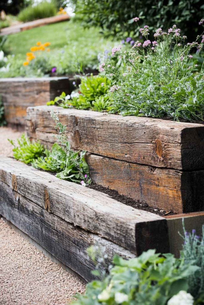 Railroad Tie Raised Bed