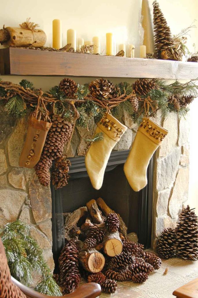Pine Cone and Natural Elements Fireplace
