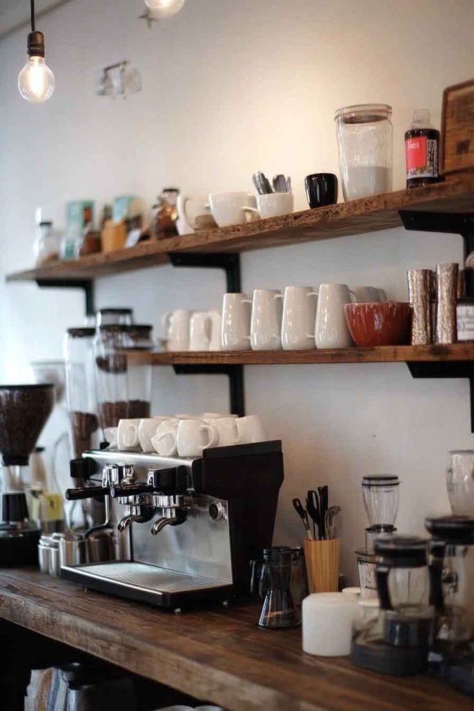 Open Shelving Coffee Station