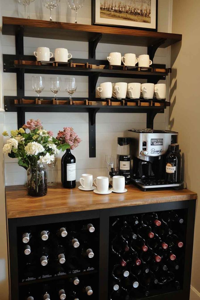 Coffee Bar with Wine Rack