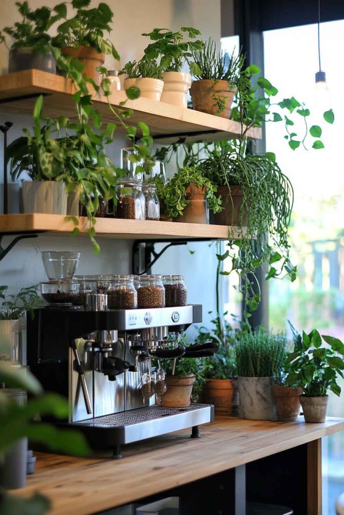 Coffee Bar with Plants