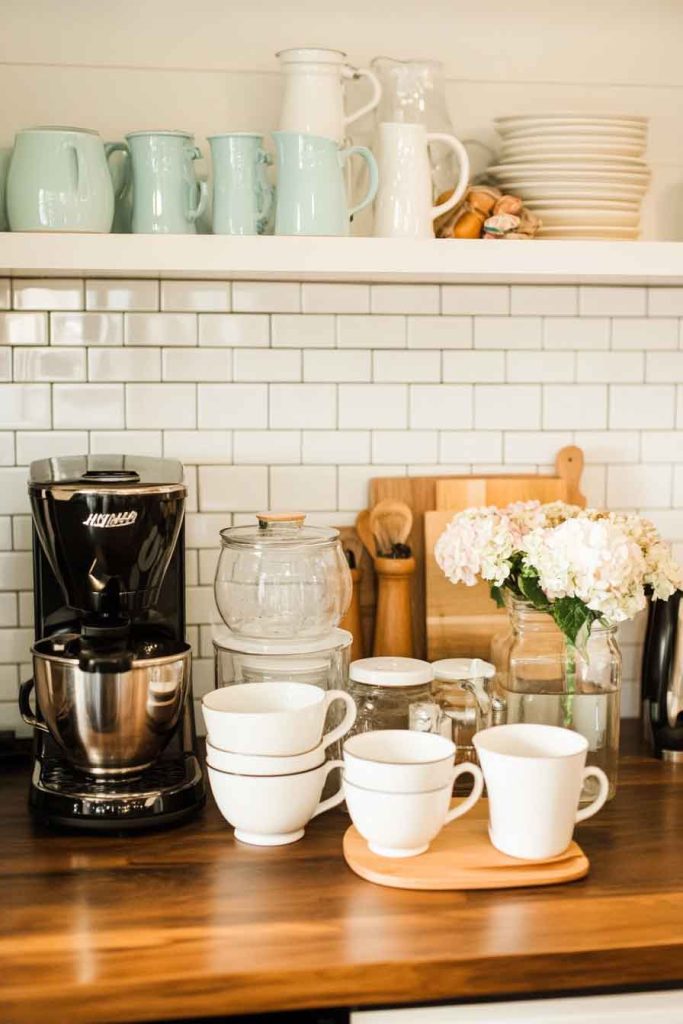 Color-Coordinated Coffee Bar