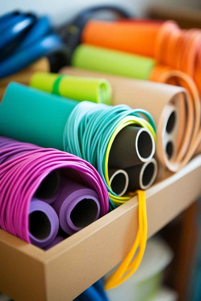 Turn Toilet Paper Rolls into Cord Organizers