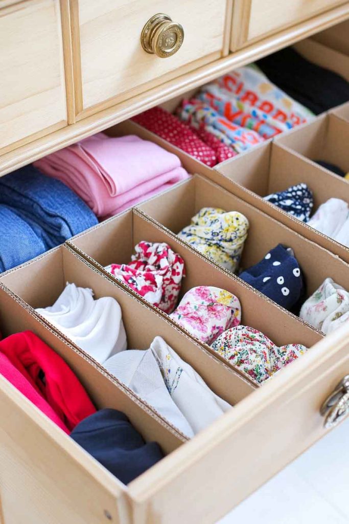 Make Drawer Dividers from Cardboard Boxes