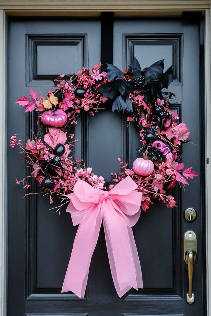 Pink Halloween Wreaths