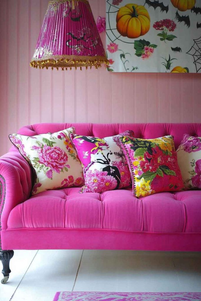 Pink Halloween Pillows and Textiles