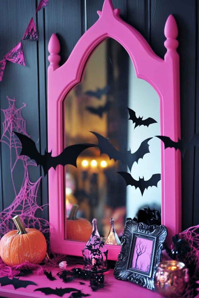 Pink Mirror and Frame Decorations