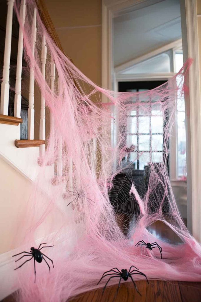 Pink Faux Spiderwebs