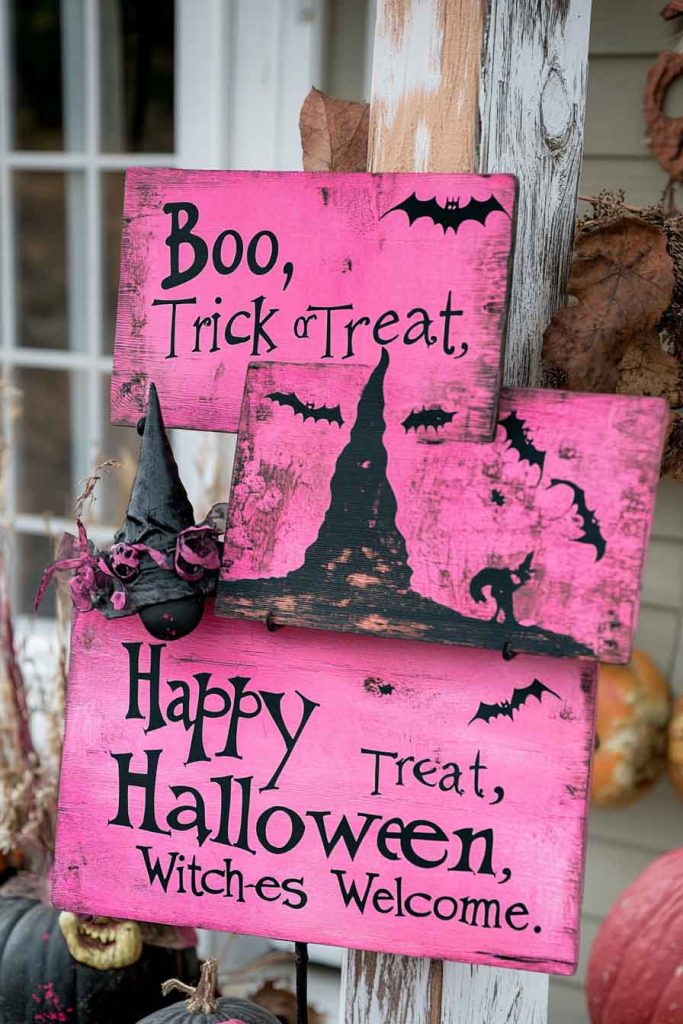  Pink Halloween Signs
