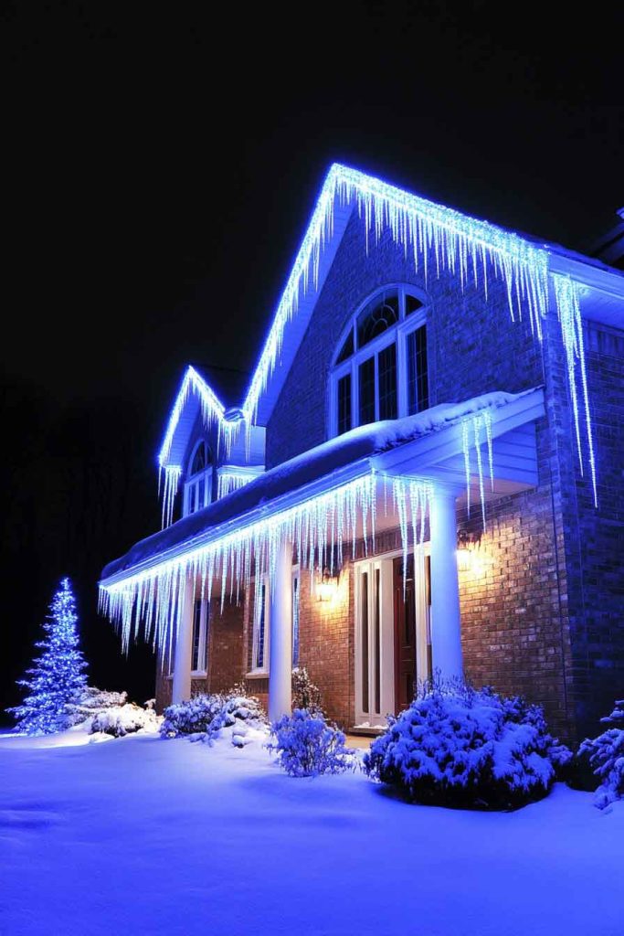 Roofline and Gutter Lighting with LED Icicle Lights