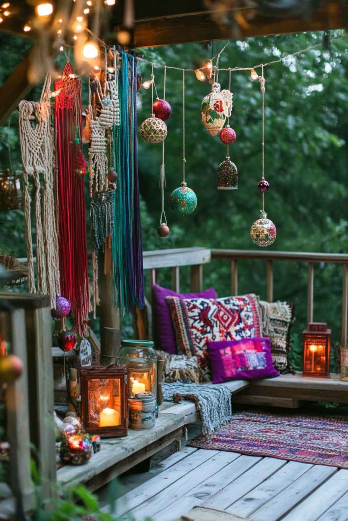 Bohemian Garden with Mixed Patterns and Textures
