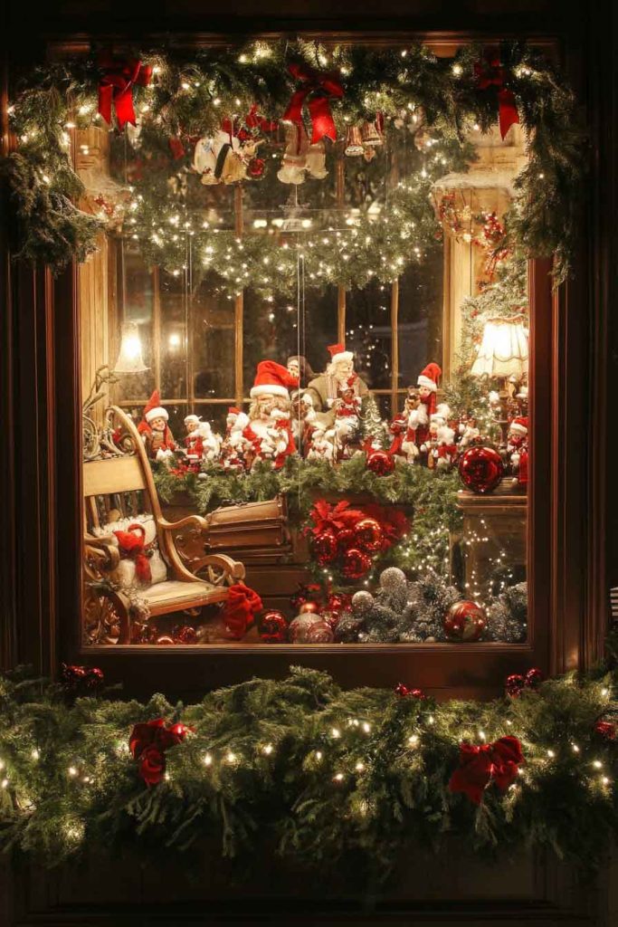 Window Display with Holiday Vignettes