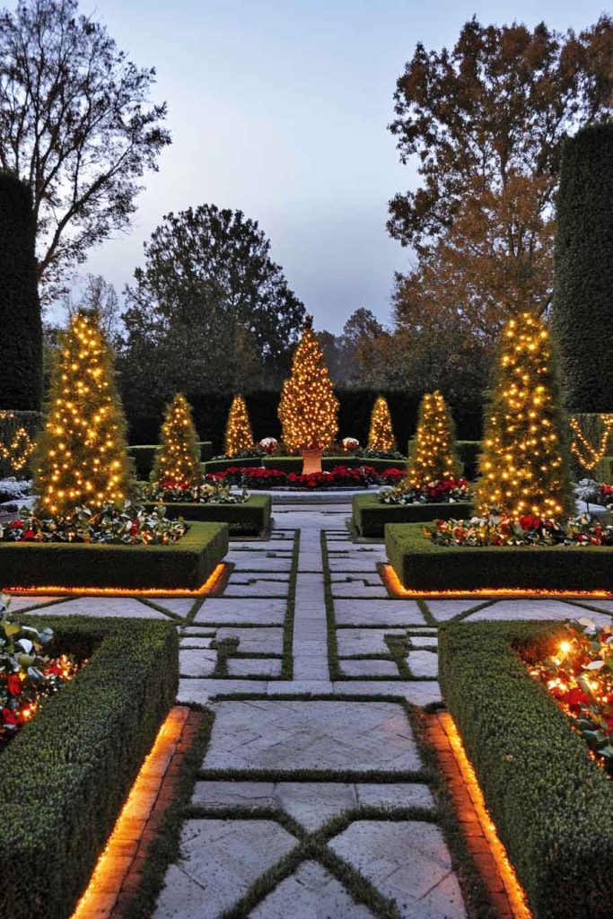 Symmetrical Formal Garden Display