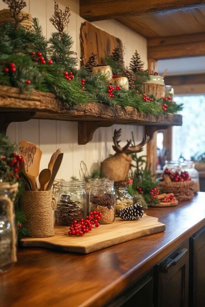 Rustic Woodland Christmas Kitchen
