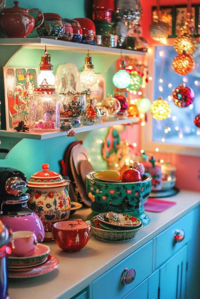 Colorful Eclectic Christmas Kitchen