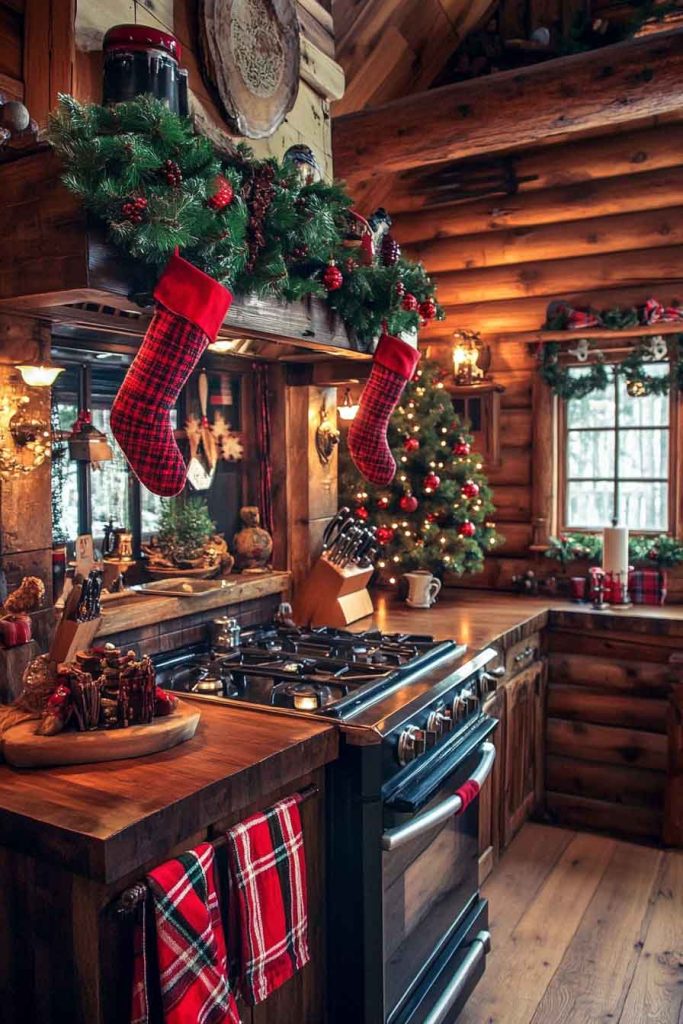 Cozy Cabin Christmas Kitchen