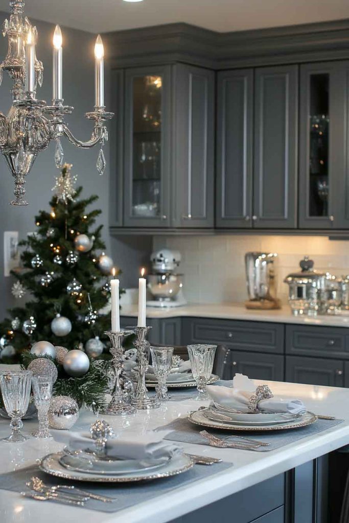 Sophisticated Gray and Silver Kitchen