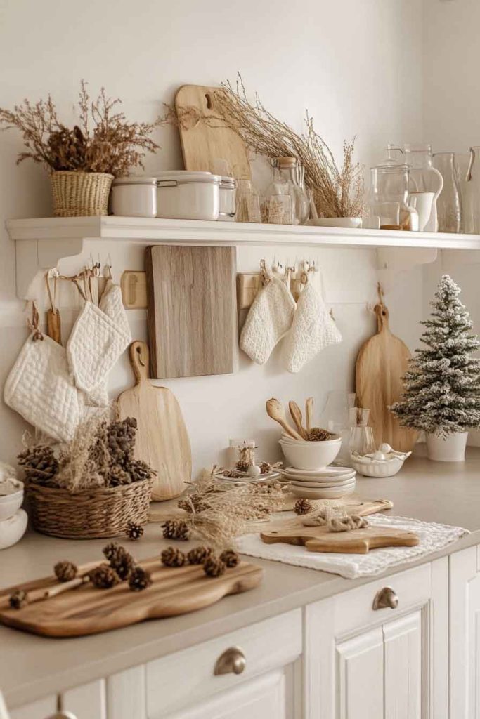 Elegant Neutral Christmas Kitchen