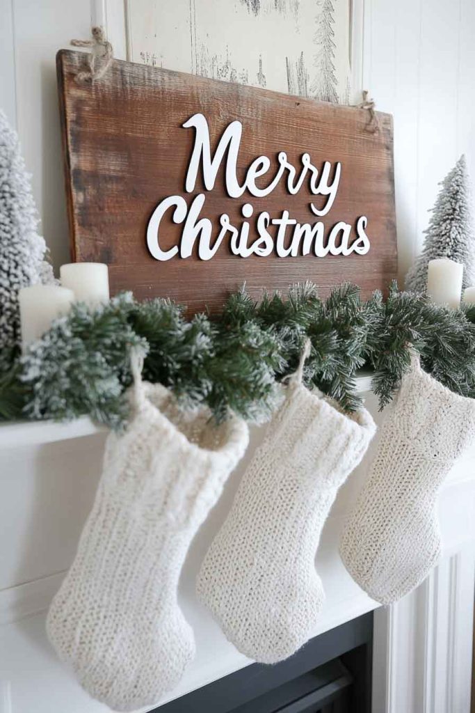 Rustic Farmhouse Christmas Mantle