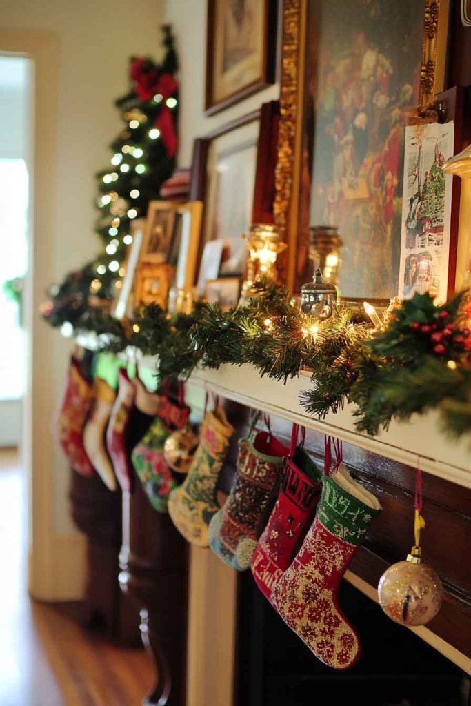 Vintage Heirloom Christmas Mantle