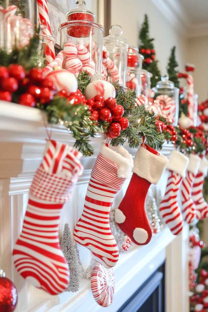 Candy Cane Lane Mantle Display