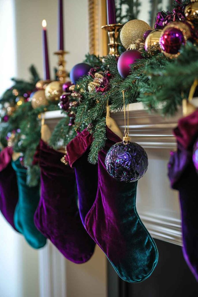 Jewel Tone Luxury Christmas Mantle
