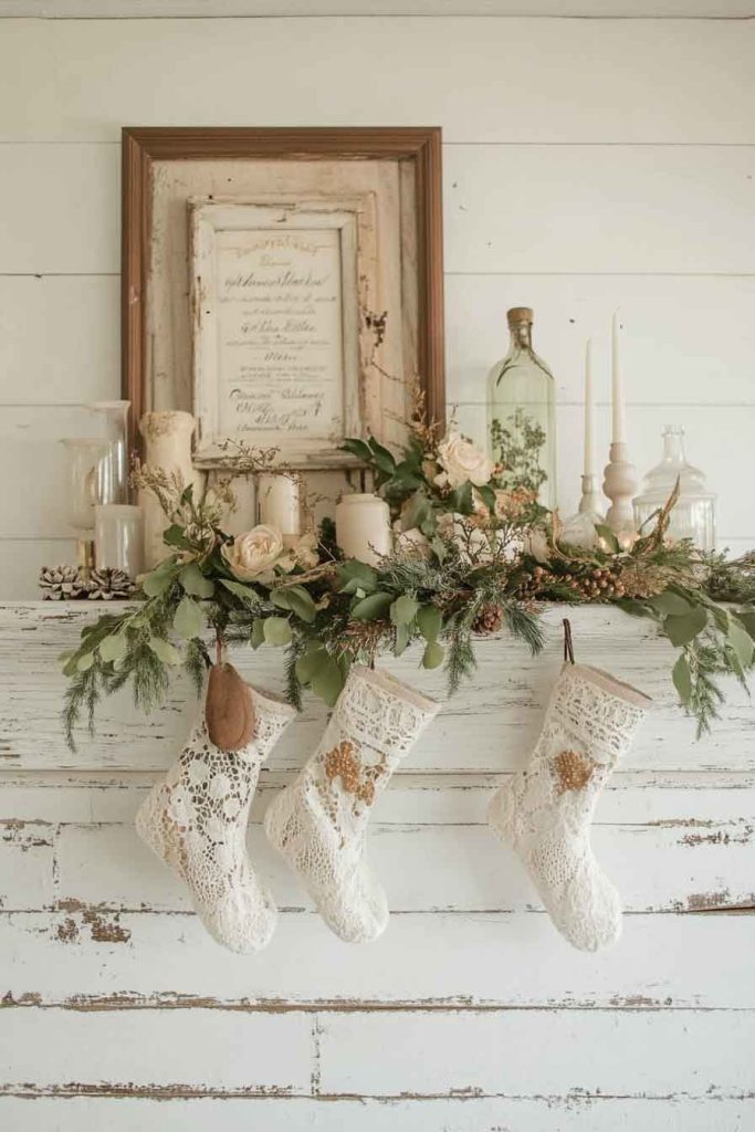 Cottage Core Christmas Mantle