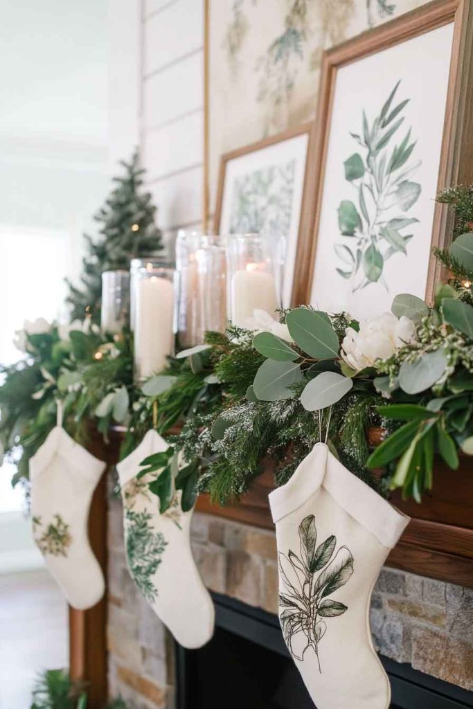 Nature-Inspired Botanical Christmas Mantle