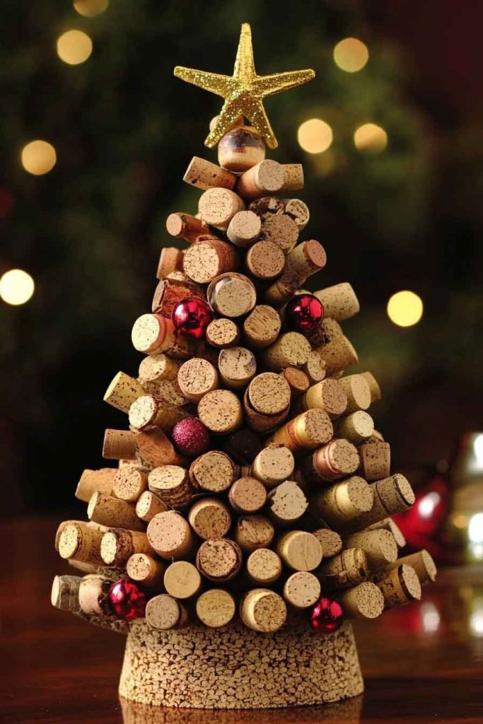 Wine Cork Christmas Tree Display