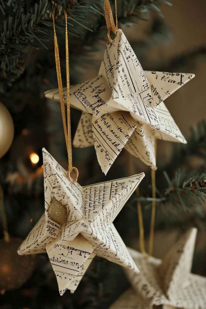 Vintage Book Page Ornaments