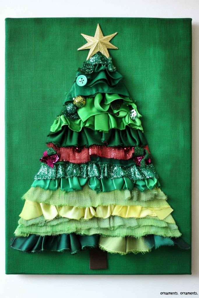 Layered Ribbon Christmas Tree Canvas