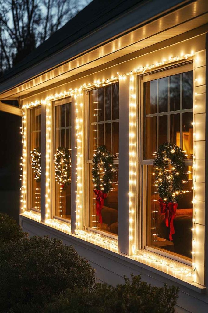 Warm White Lights Outlining Windows