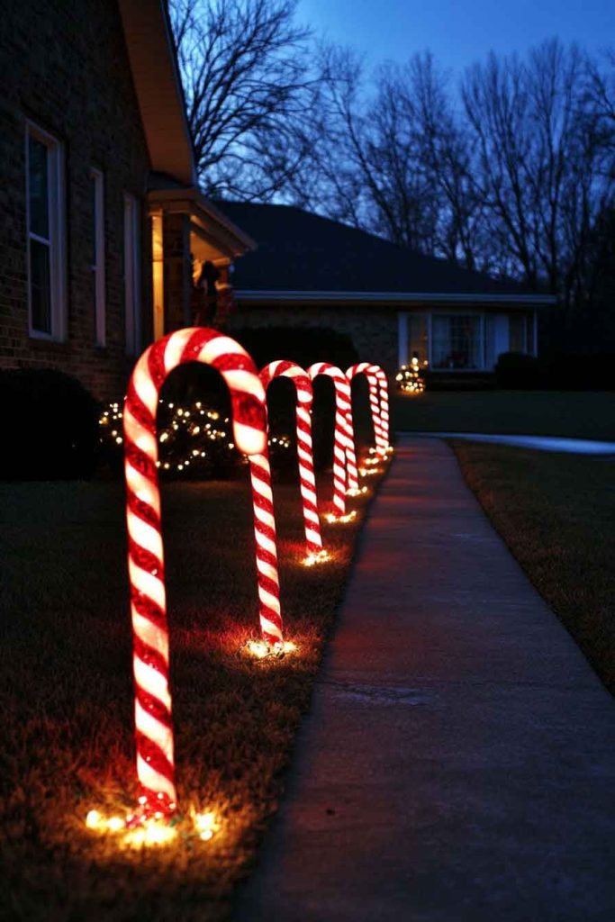 Candy Cane Pathway Markers