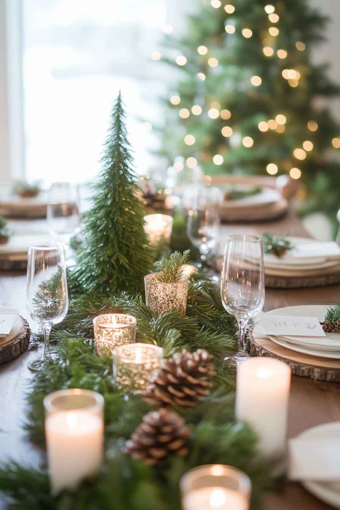Natural Greenery Christmas Table