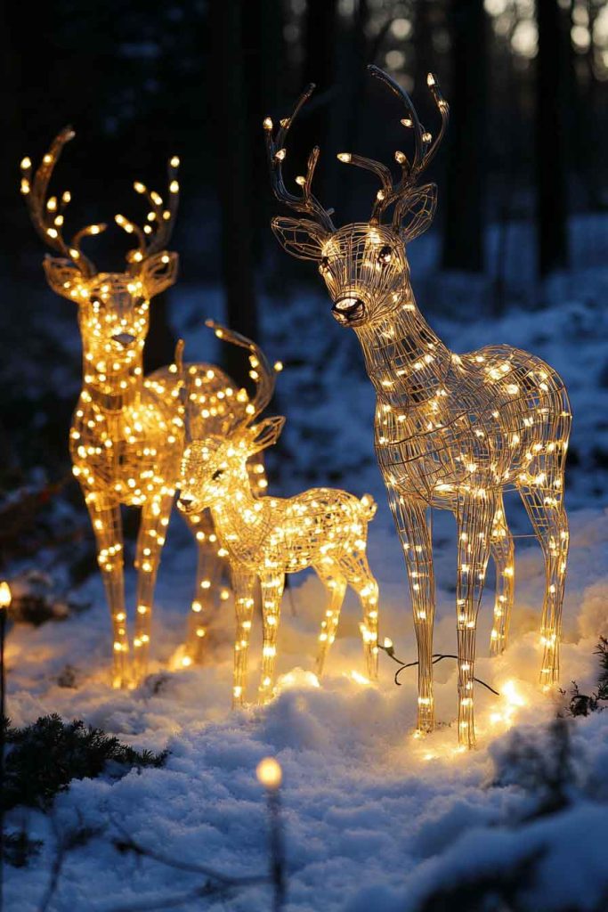 Lighted Deer and Reindeer Figures